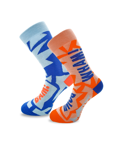 Blauw Oranje Alzheimer Sock POW!