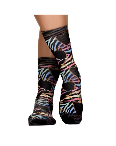 Zebra Chain Dames sok