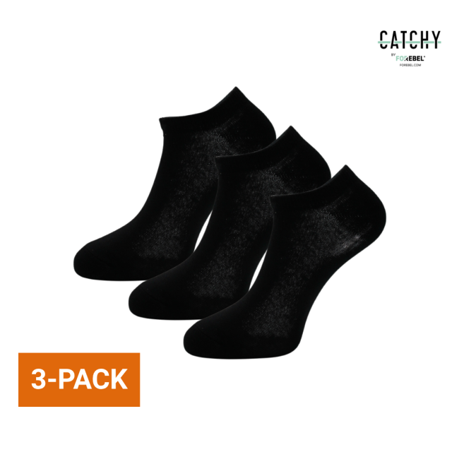 Zwarte sneakersok Fibre 3-pack