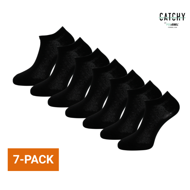 Zwarte sneakersok Fibre 7-pack