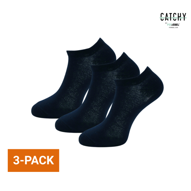 Donkerblauwe sneakersok Seam 3-pack