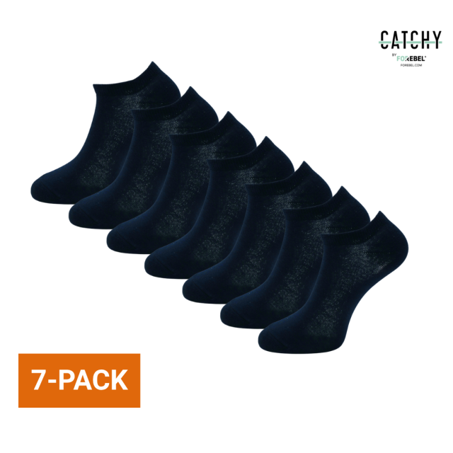 Donkerblauwe sneakersok Seam 7-pack